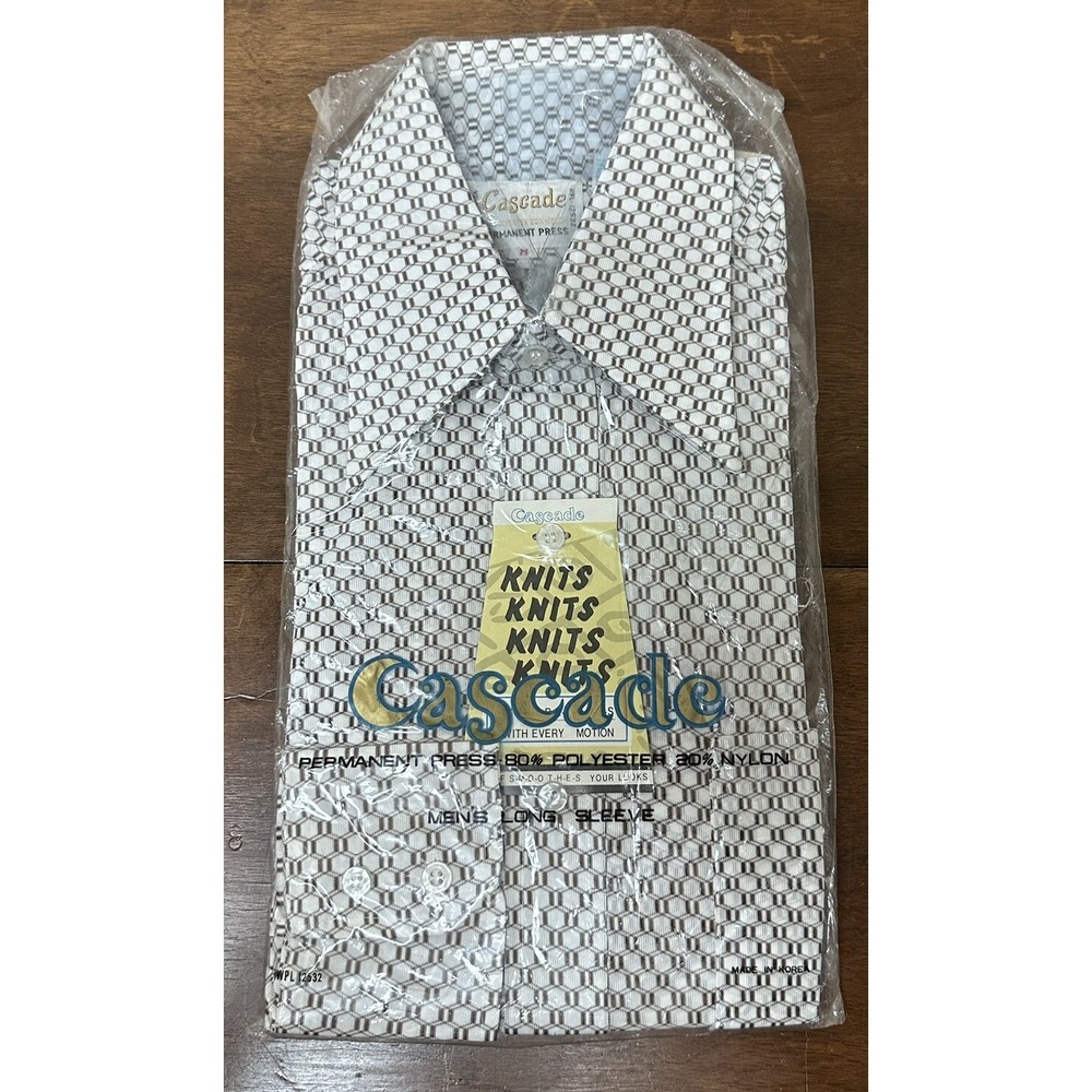 Vintage Retro 60s 70s Shirt Hippie Disco Dagger Collar Woodstock Size M NOS NEW